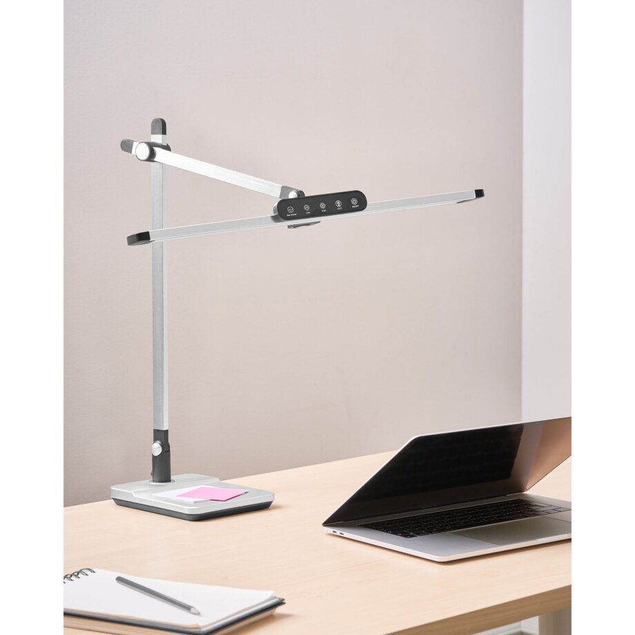 Lampa biurkowa LED SERPENS Ze ściemniaczem Srebrny