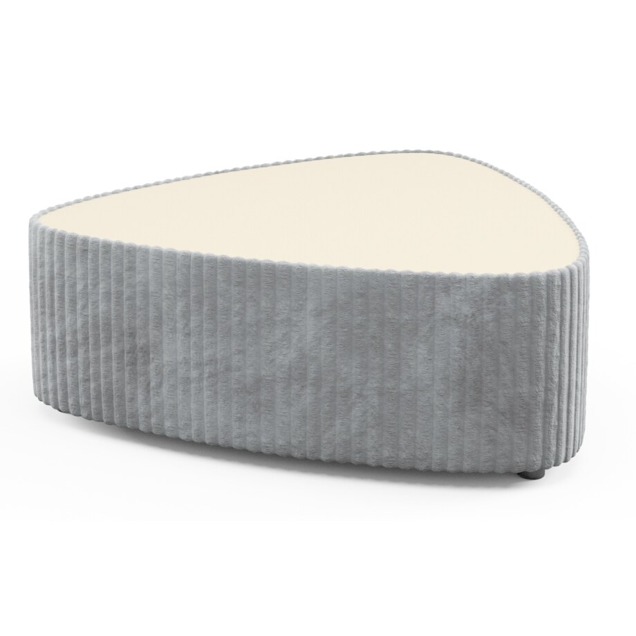 Stolik kawowy tapicerowany MIJA w tkaninie Tilia, jasno-szary