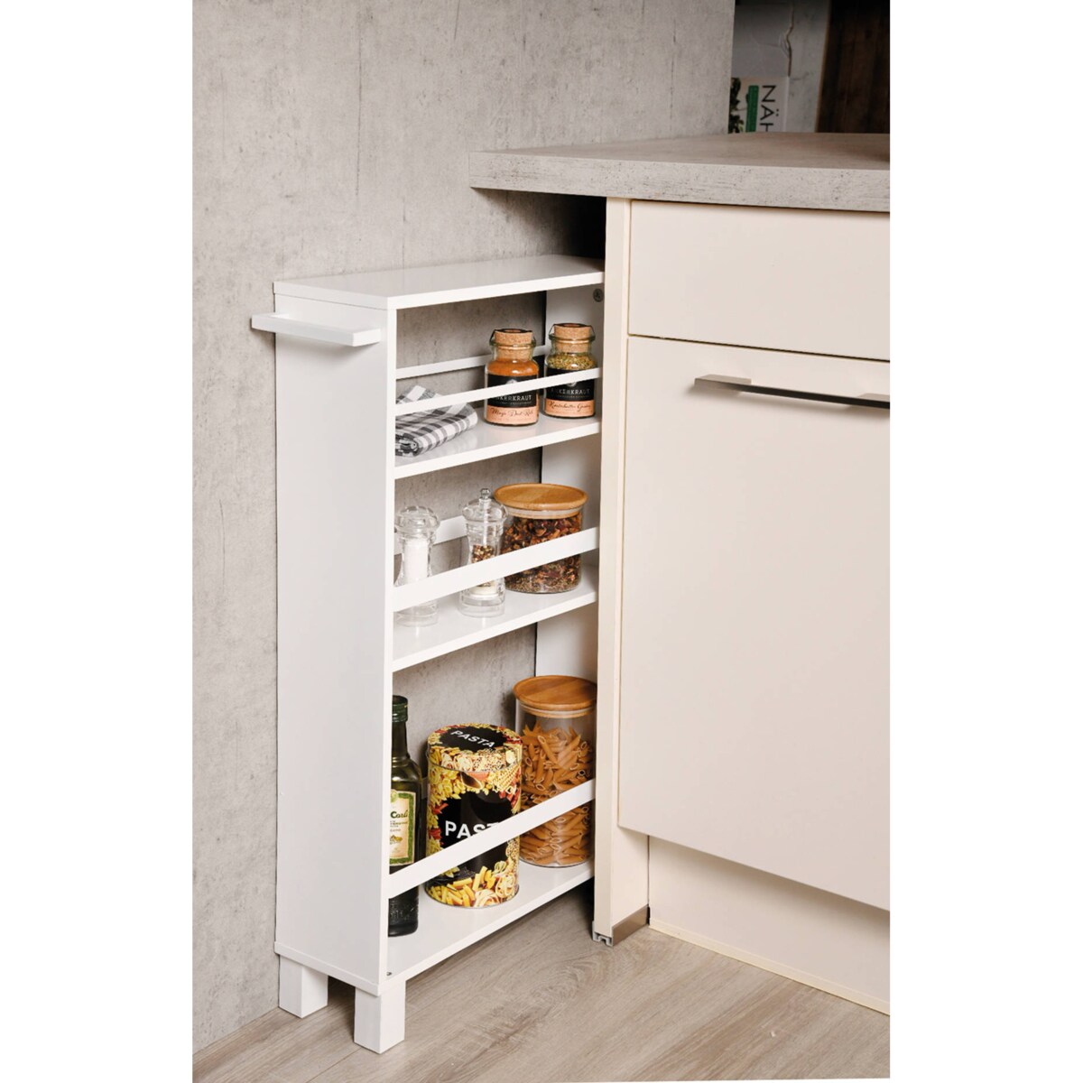 Regał kuchenny, wąski, trzypoziomowy, Kesper