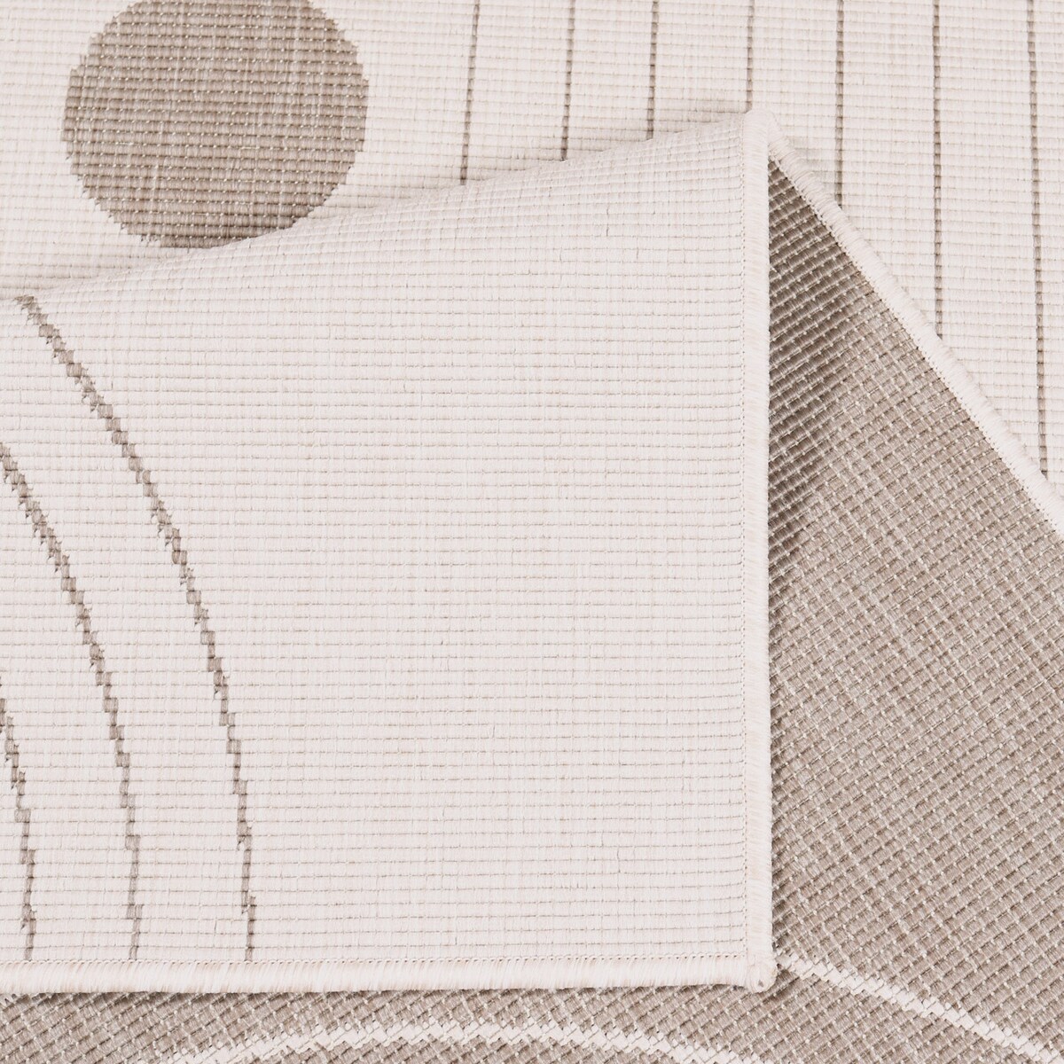 Funkcjonalny dywan na zewnątrz i do wnętrz, dwustronny DUO 57390 Krem 80x150