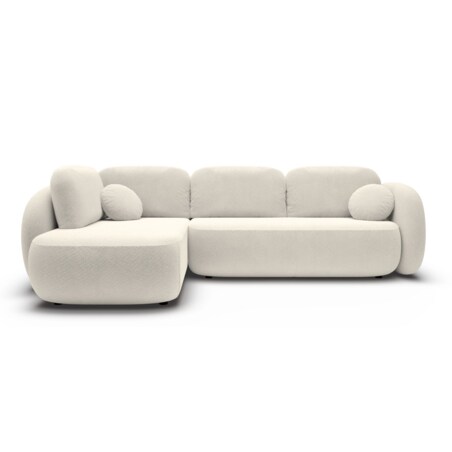 Nowoczesny Narożnik rozkładany OLIVIO II, lewy, śmietankowy