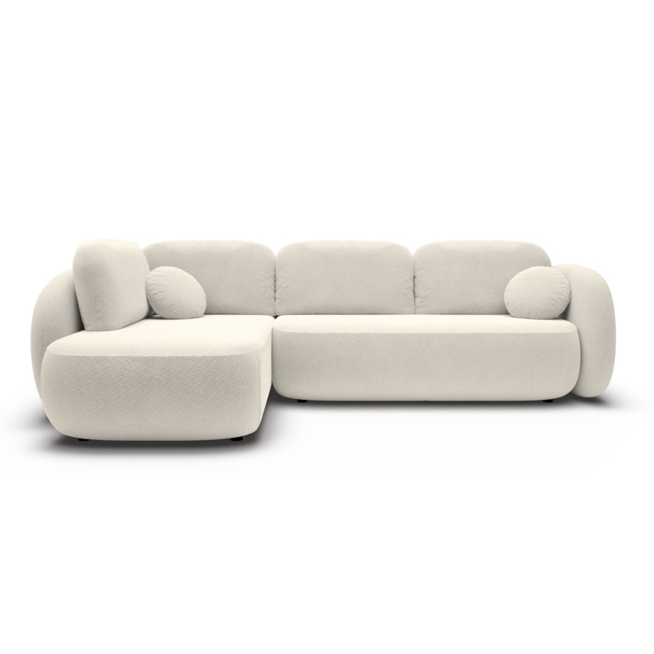 Nowoczesny Narożnik rozkładany OLIVIO II, lewy, śmietankowy