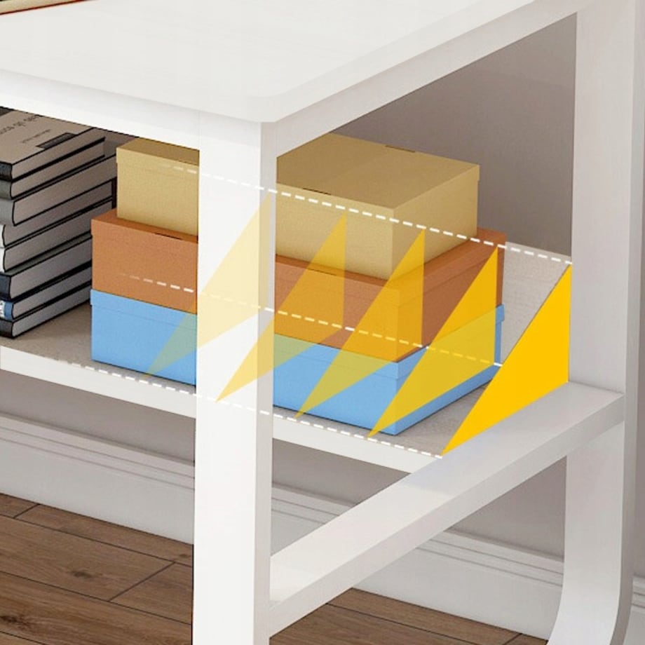 Biurko komputerowe młodzieżowe białe styl skandynawski duże półki 100cm