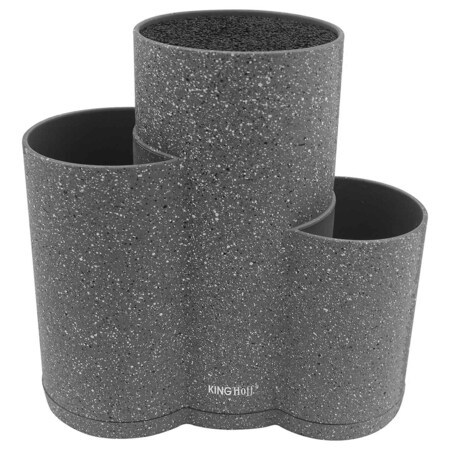 Uniwersalny blok stojak na noże do noży 3w1 szary KINGHOFF