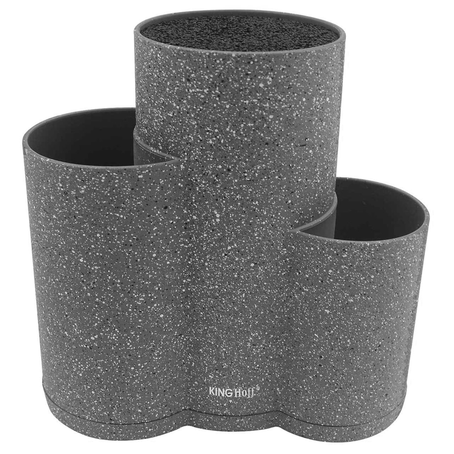 Uniwersalny blok stojak na noże do noży 3w1 szary KINGHOFF