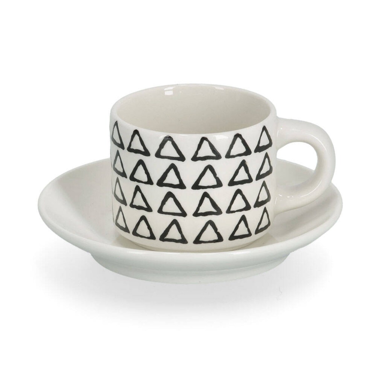 Zestaw filiżanek do espresso w geometryczne wzory, 70 ml