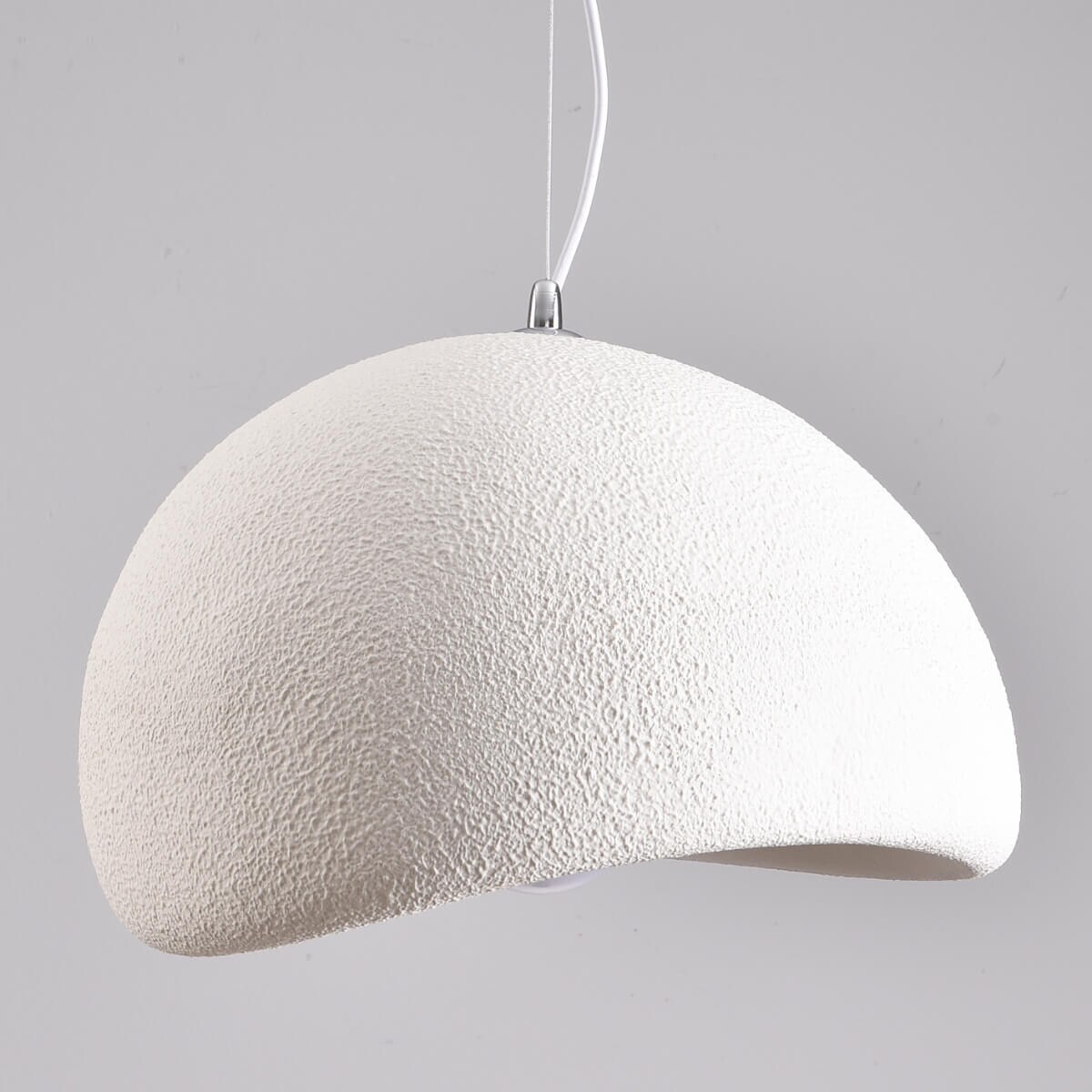 Regulowana lampa do salonu Stone DN426-600 wiszący kamień metalowy biały