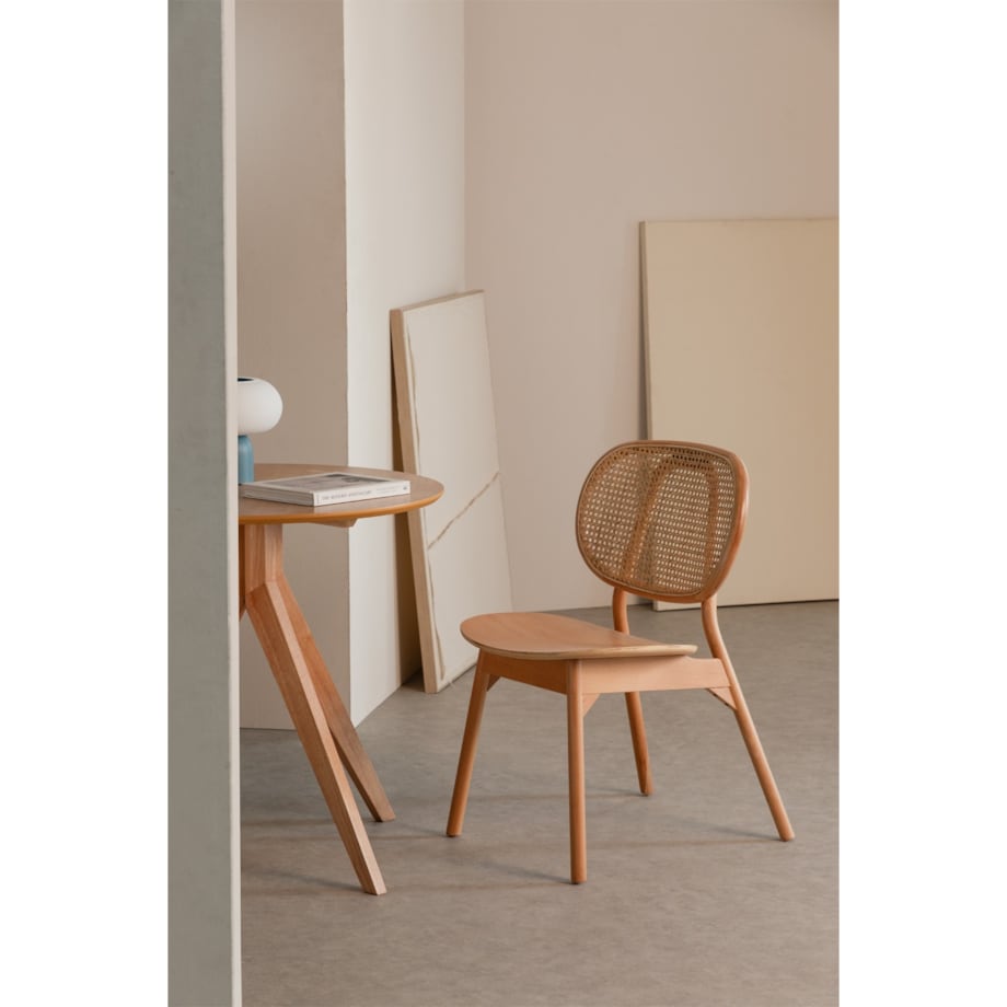 Krzesło drewniane z plecionką wiedeńską naturalne Mulno