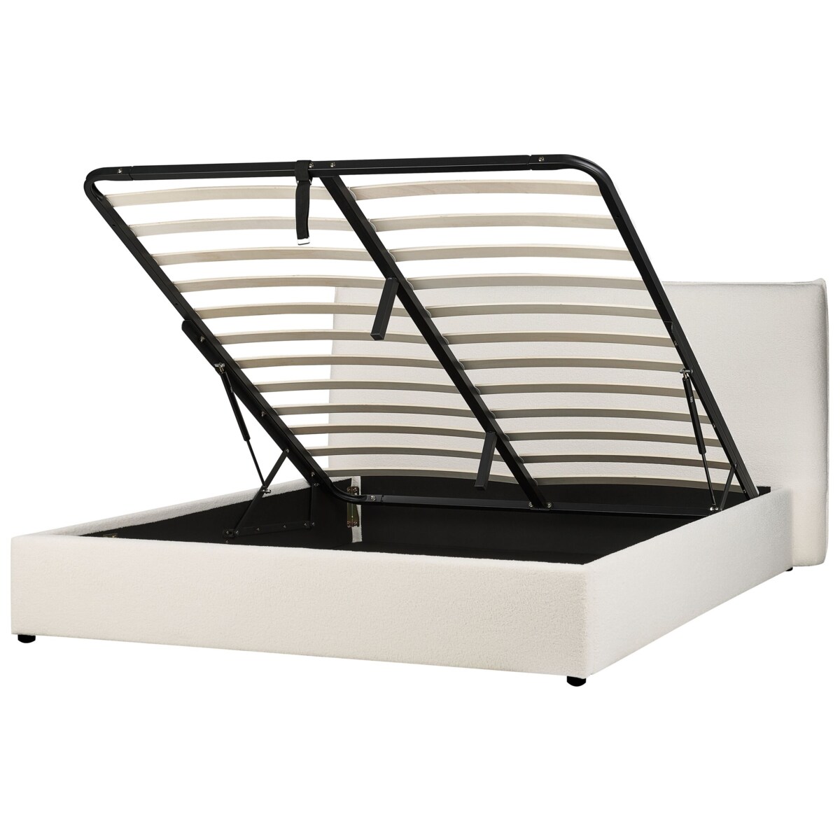 Łóżko z pojemnikiem Boucle LAVAUR 180 x 200 cm Złamana biel