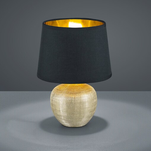 Nocna lampa stołowa Luxor R50621079 abażurowa lampka czarno złota, RL Light