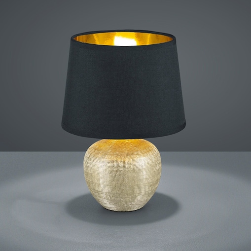Nocna lampa stołowa Luxor R50621079 abażurowa lampka czarno złota