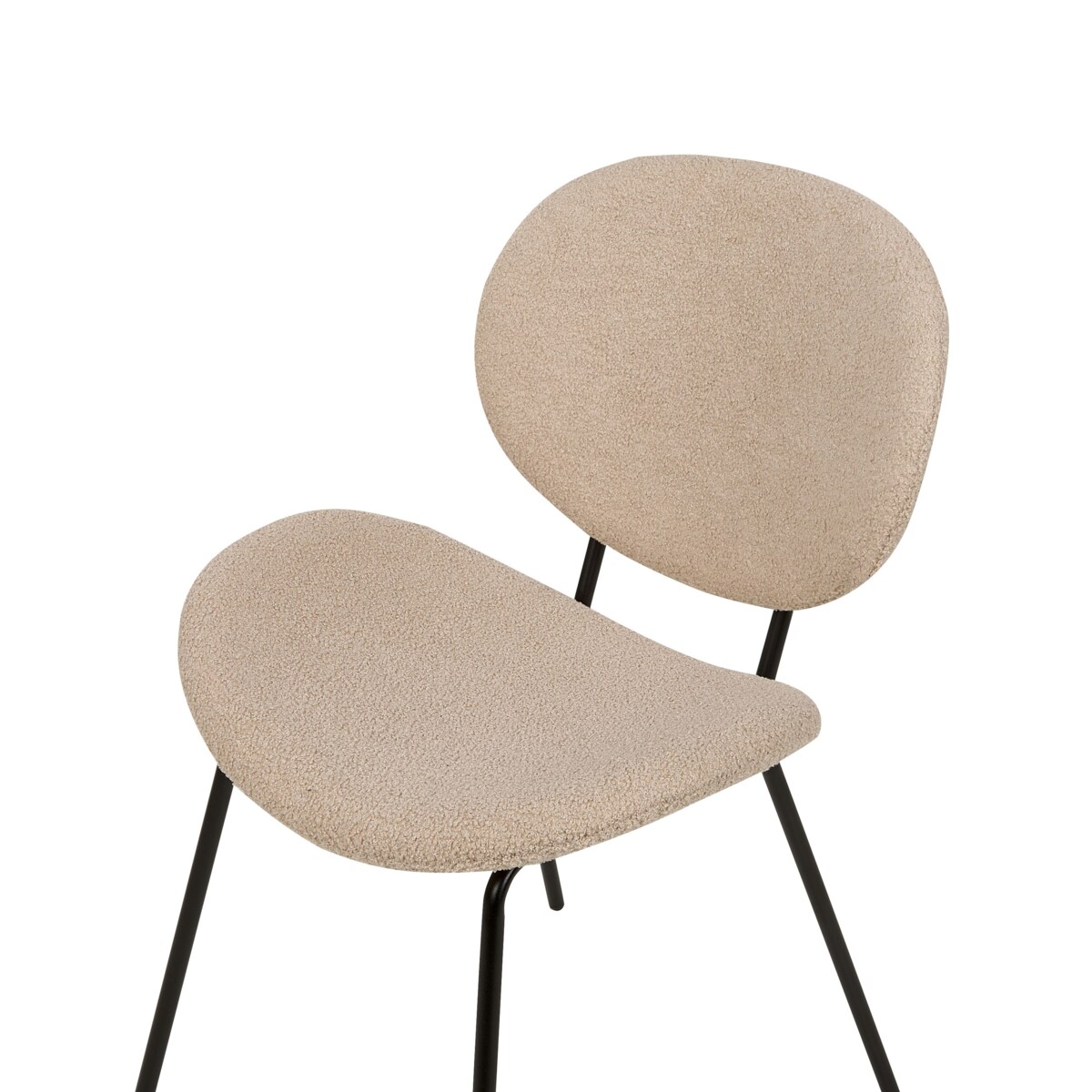 Krzesło do jadalni Zestaw 2 Boucle Beżowoszary LUANA