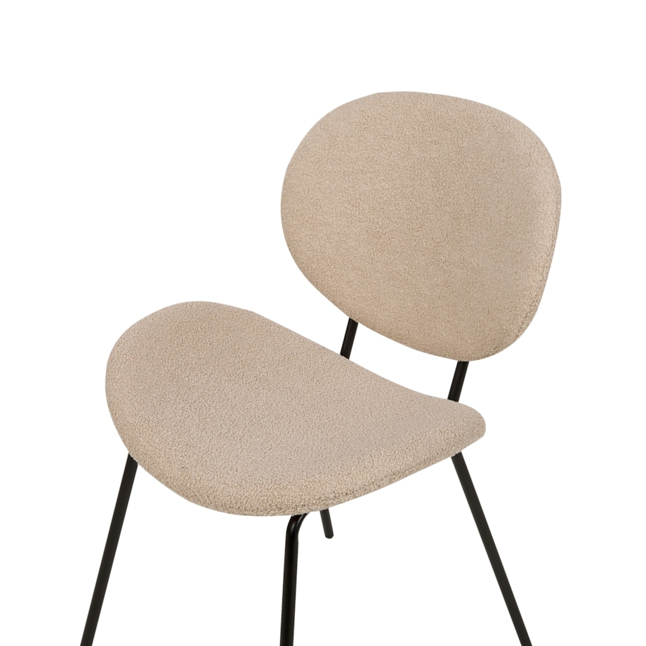 Krzesło do jadalni Zestaw 2 Boucle Beżowoszary LUANA