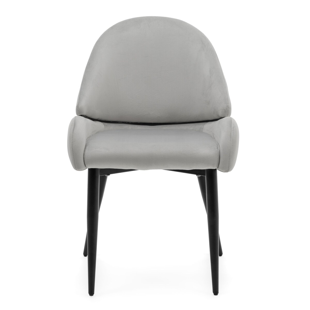 Krzesło tapicerowane welurowe do salonu BERGAMO jasnoszare