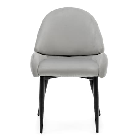 Krzesło tapicerowane welurowe do salonu BERGAMO jasnoszare