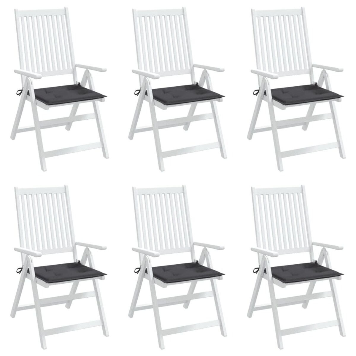 vidaXL Poduszki na krzesła ogrodowe, 6 szt., antracytowe, 50x50x4 cm