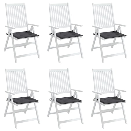 vidaXL Poduszki na krzesła ogrodowe, 6 szt., antracytowe, 50x50x4 cm