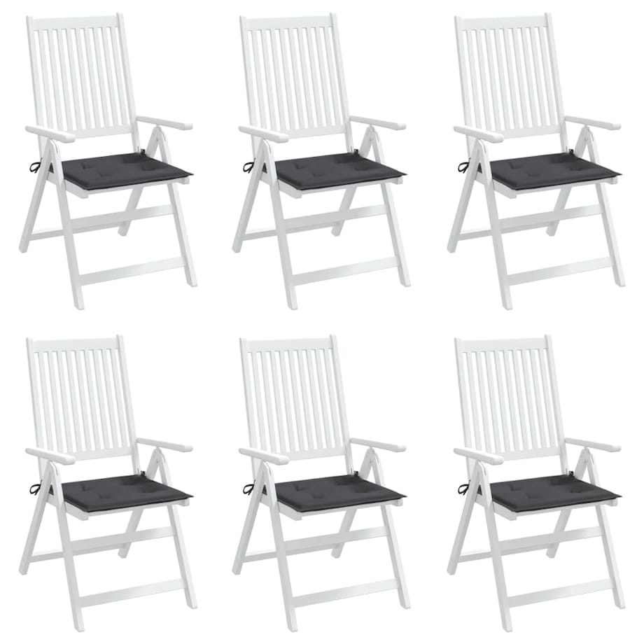 vidaXL Poduszki na krzesła ogrodowe, 6 szt., antracytowe, 50x50x4 cm