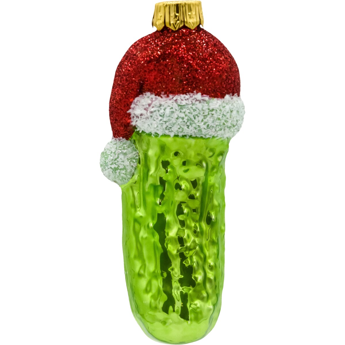 Bombka choinkowa: Ogórek z czapką Świętego Mikołaja