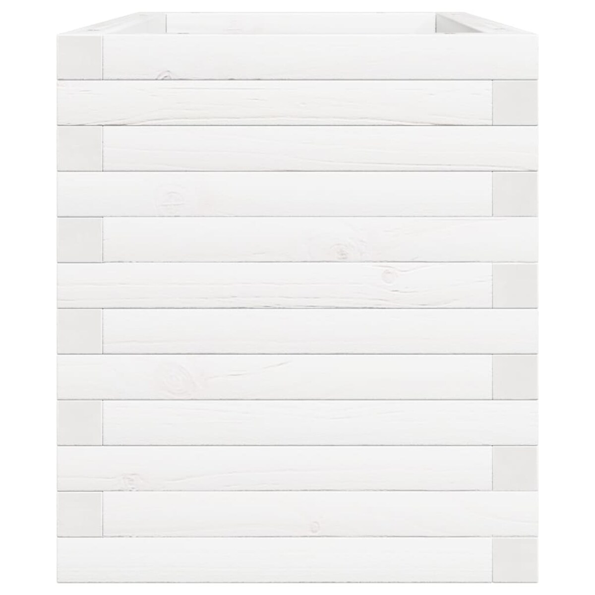 vidaXL Donica ogrodowa, biała, 70x40x46 cm, lite drewno sosnowe