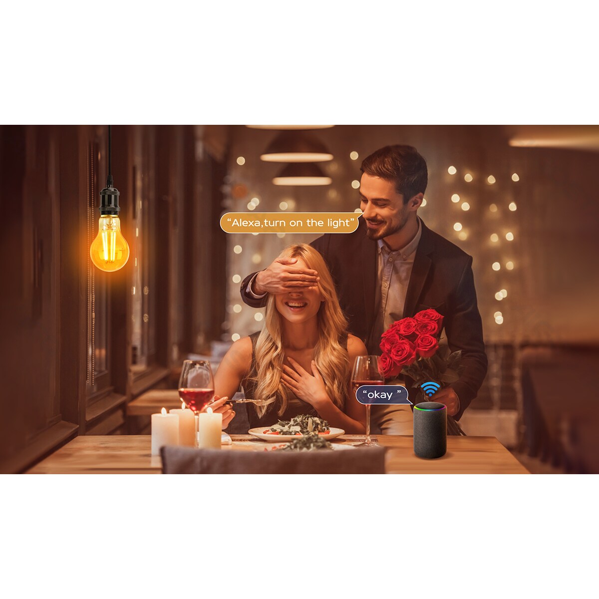 inteligentna żarówka wb g45 e27 wi-fi (przezroczysta)