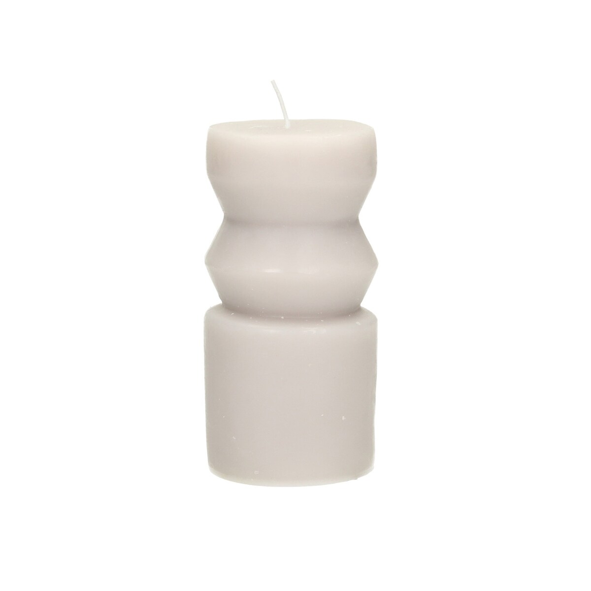 Świeca Cornelia 14cm light grey, 6,5 x 14 cm