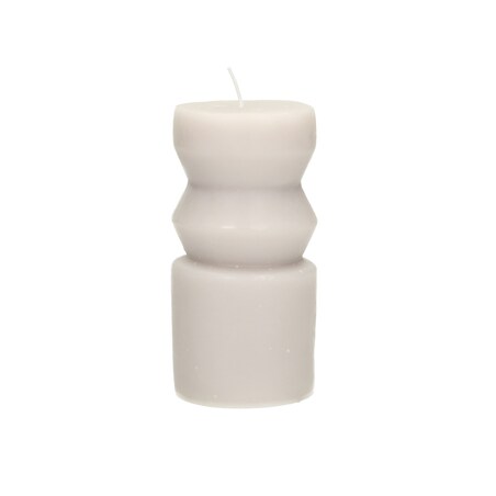 Świeca Cornelia 14cm light grey, 6,5 x 14 cm