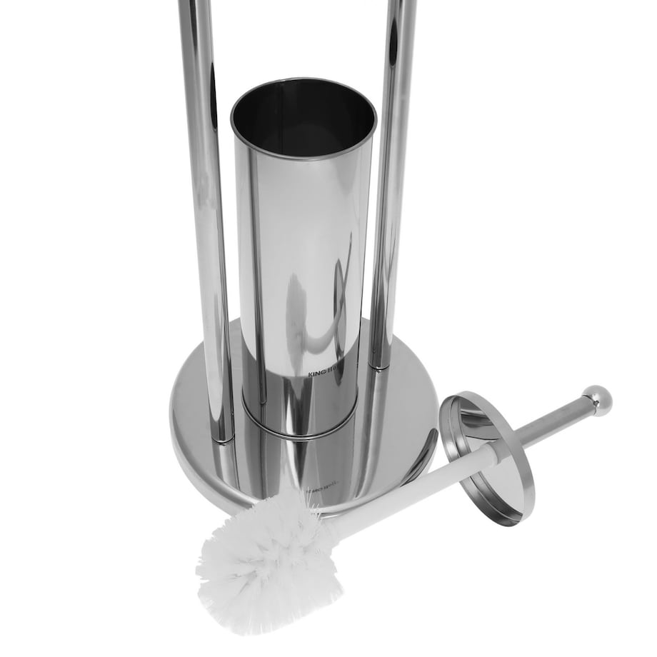 Szczotka toaletowa do WC z uchwytem na papier KINGHOFF srebrny