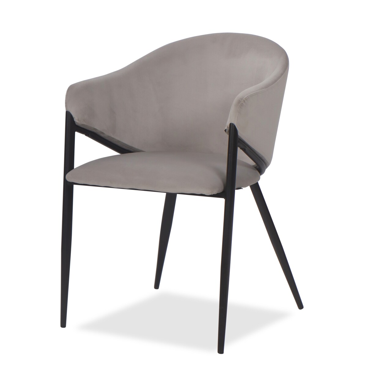 Krzesło tapicerowane do salonu welurowe GLAMOUR jasnoszare