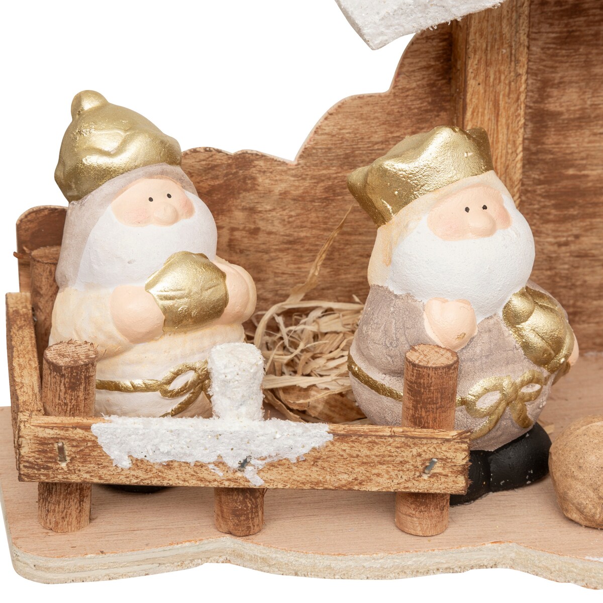 Szopka bożonarodzeniowa + 7 figurek, 33 x 16 cm, MDF