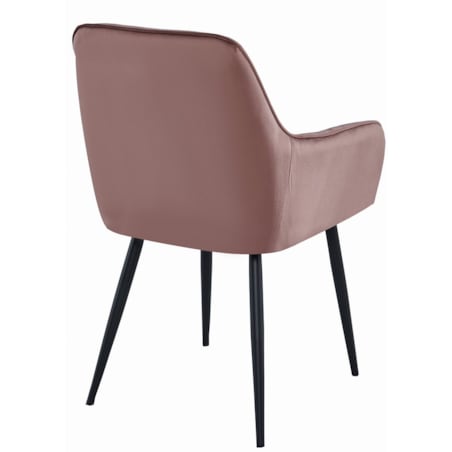 Krzesło Do Jadalni Kuchni Salonu Solden - Aksamit Róż / Nogi Czarne
