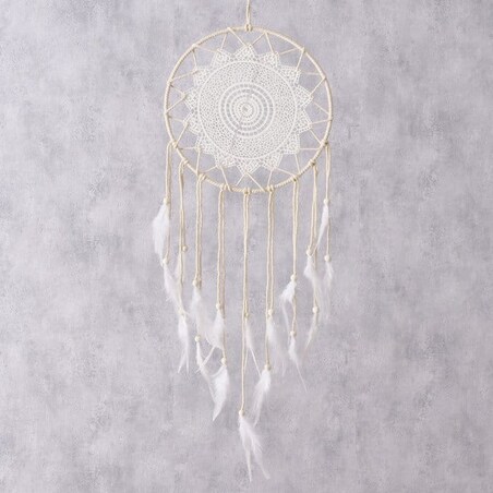 Pleciony Ozdobny Łapacz Snów Boho makrama na Ścianę do Sypialni 30 x 80 cm