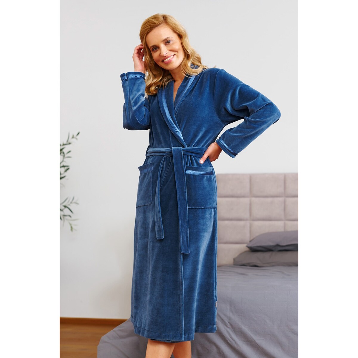 Szlafrok damski welurowy