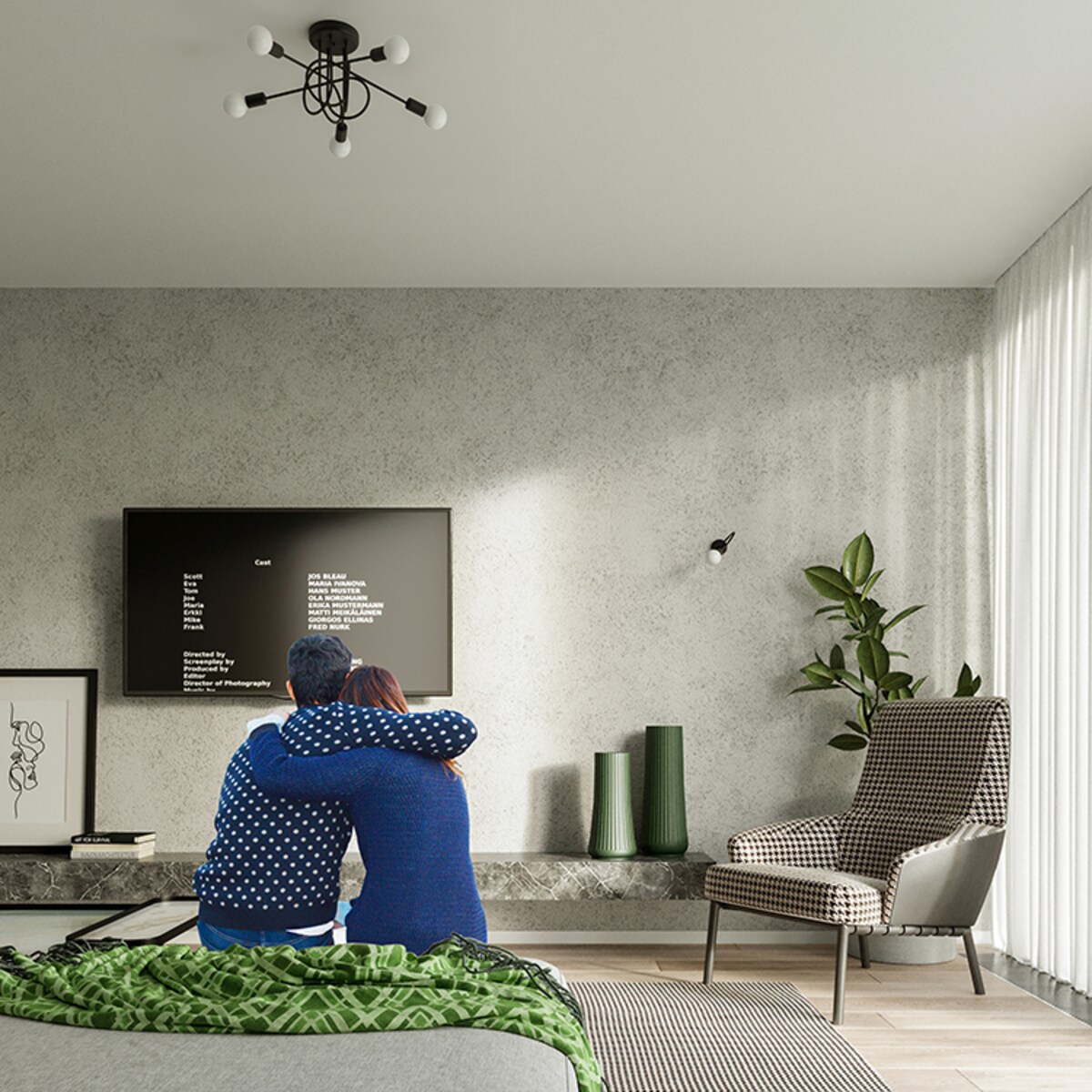 Żyrandol SUPEŁ 3 czarny