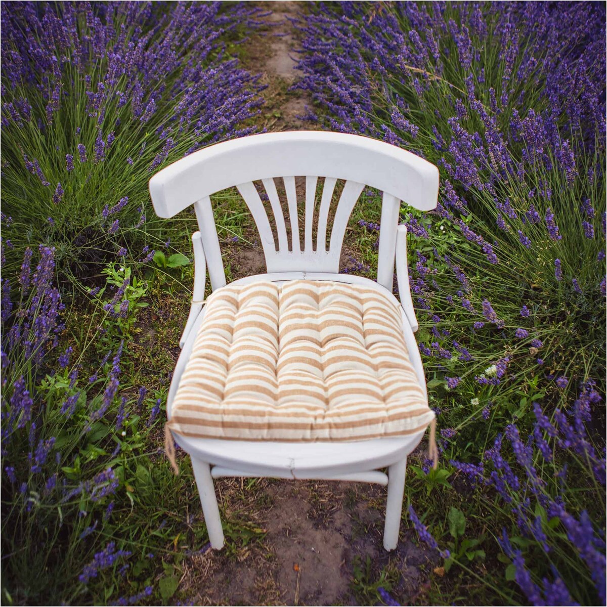 Poduszka Na Krzesło Ogrodowe Do Domu Na Taras 40X40 Cm Jasnobrązowe