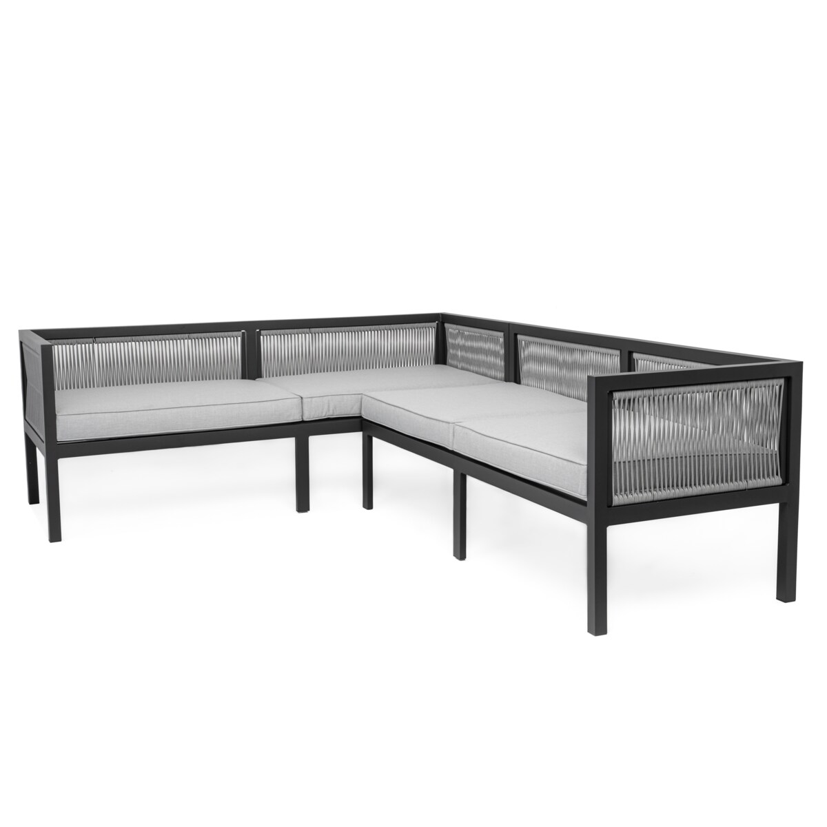 Meble ogrodowe aluminiowe narożnik stół PORTOFINO szare