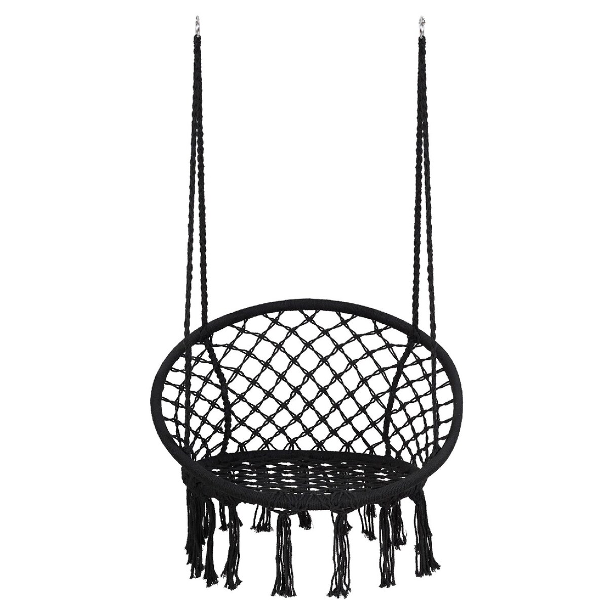 Fotel wiszący boho z poduszką black 490129A