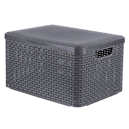 Curver Pojemnik do przechowywania z pokrywą Style, L, 30 L, srebrny