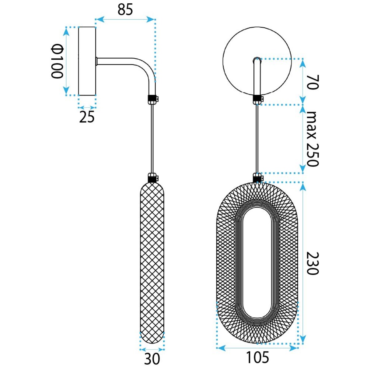 Kinkiet G172-W Led Złoty, Metal, Tworzywo Sztuczne