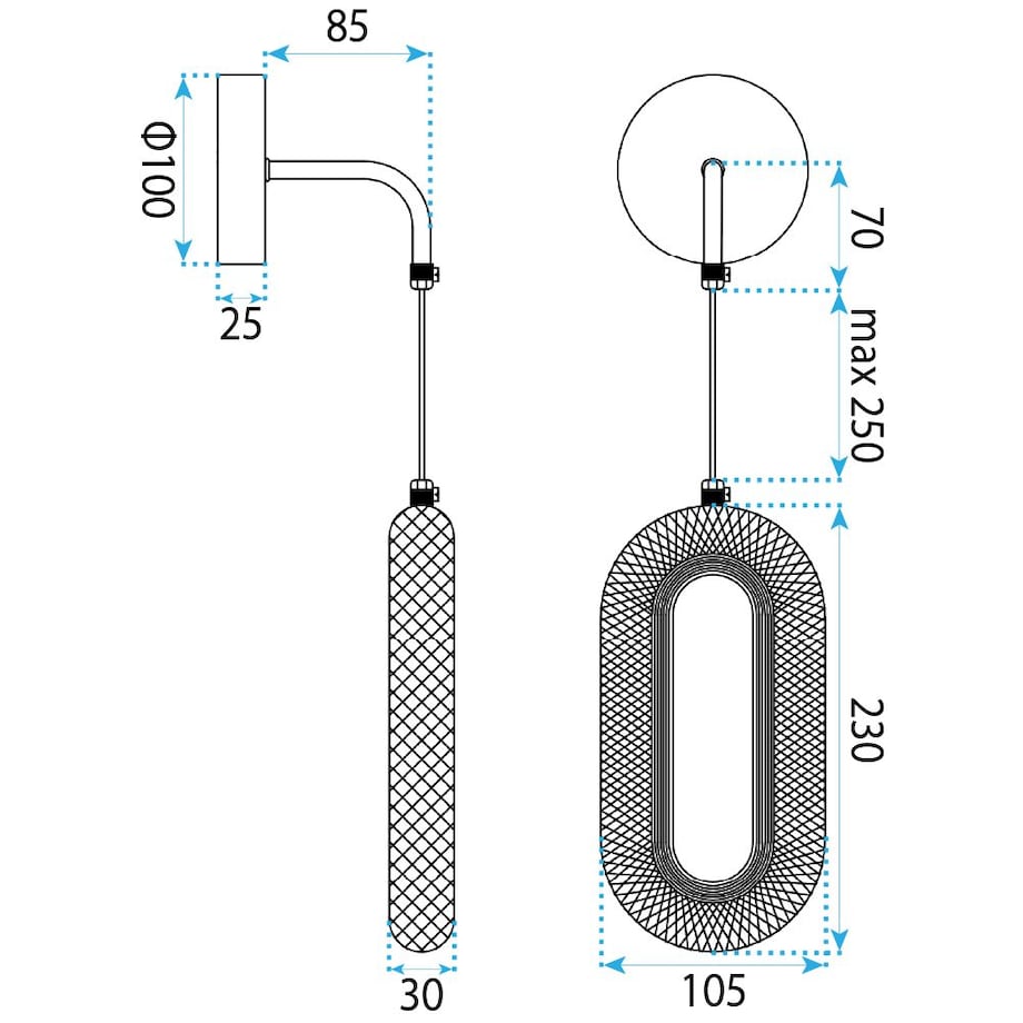 Kinkiet G172-W Led Złoty, Metal, Tworzywo Sztuczne