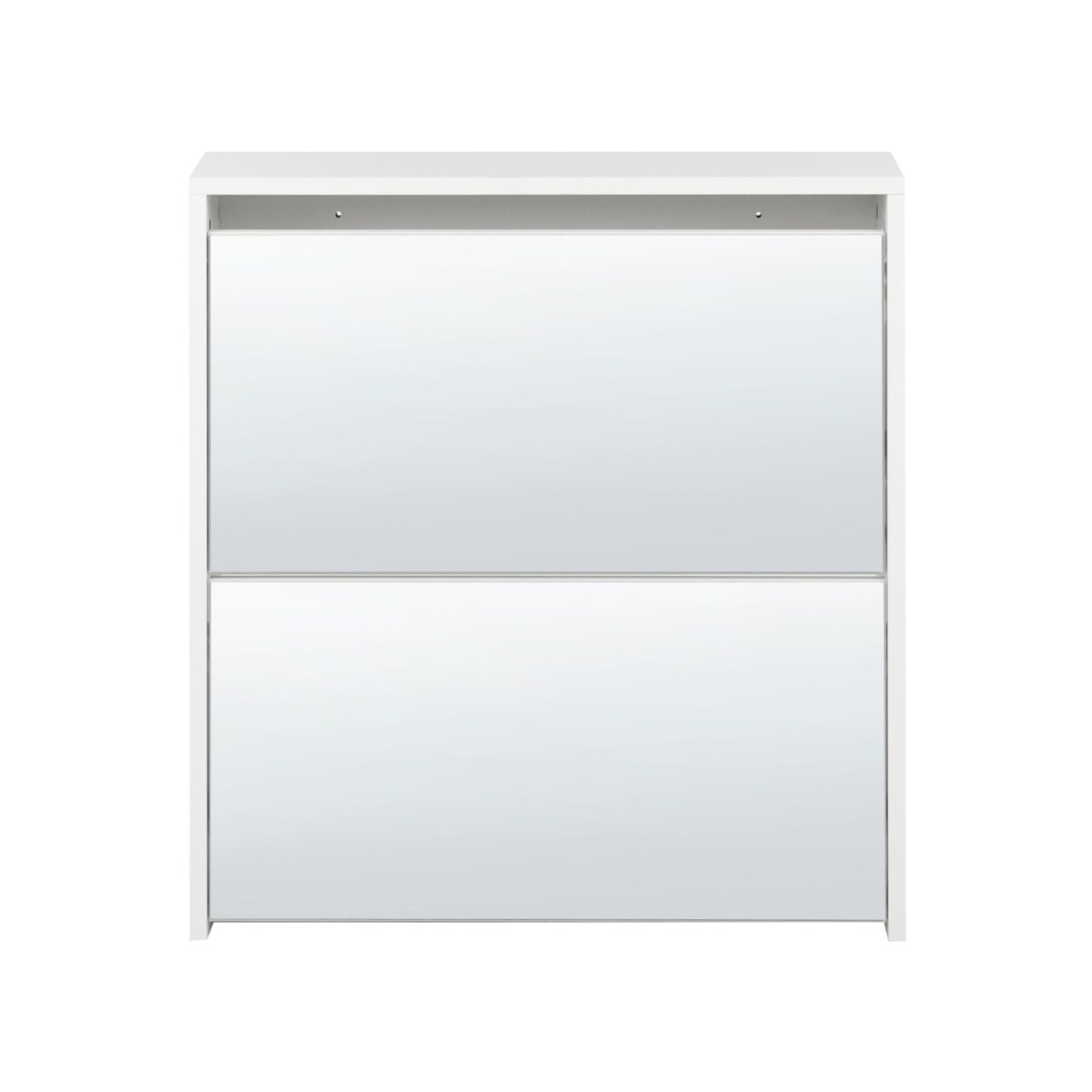 Szafka na buty 2 przegrody lustrzane fronty biała MIDFIELD