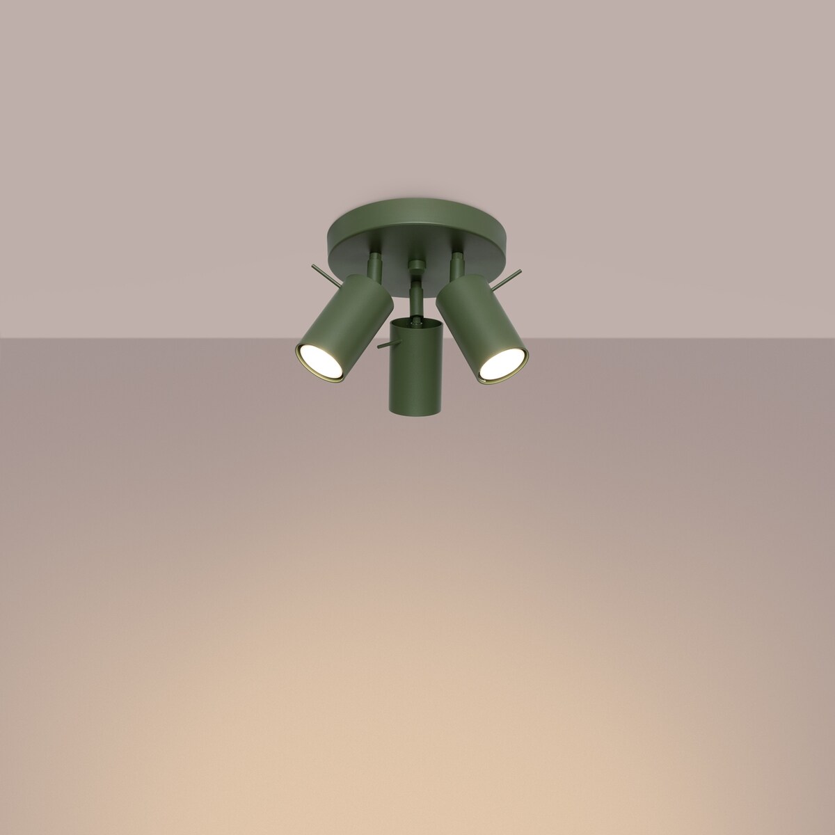 Plafon RING 3P zielony oliwkowy