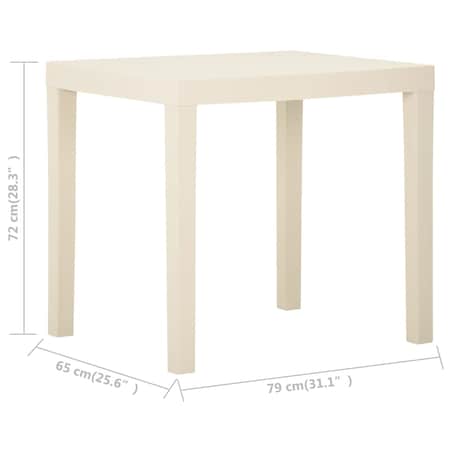 vidaXL Stolik ogrodowy, biały, 79 x 65 x 72 cm, plastikowy