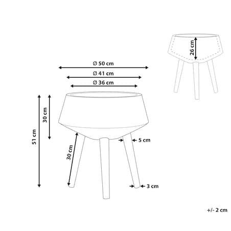 Donica na nóżkach VARDIANI 50 cm Złoty