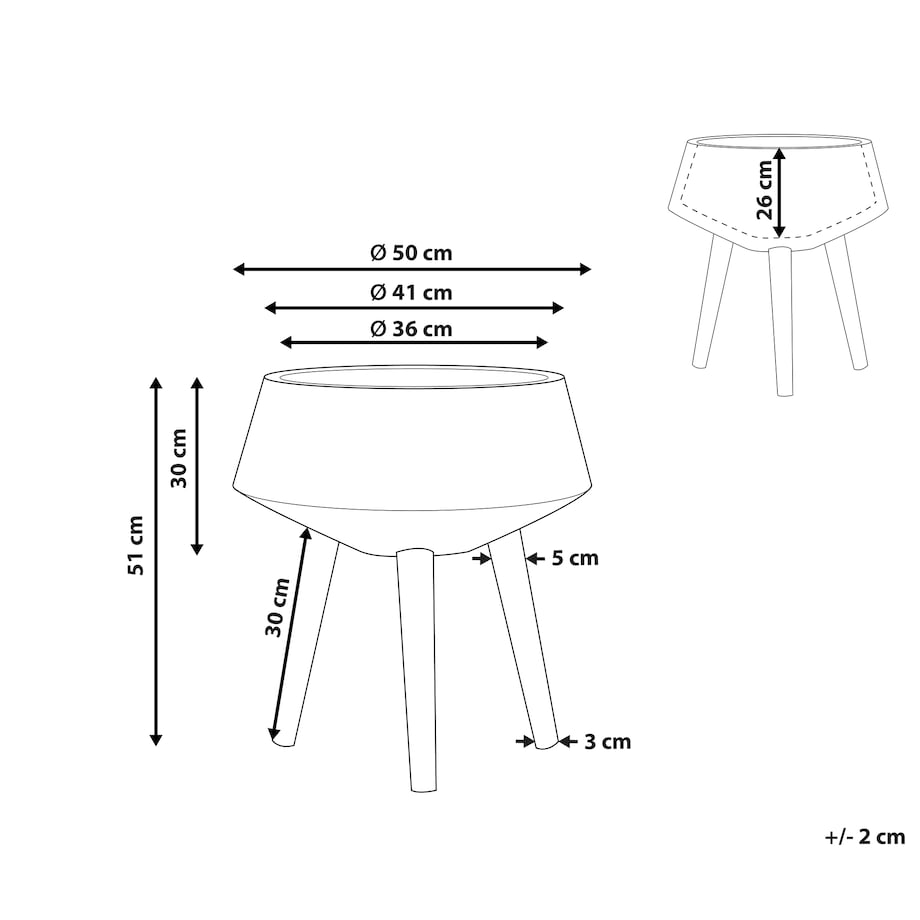 Donica na nóżkach VARDIANI 50 cm Złoty