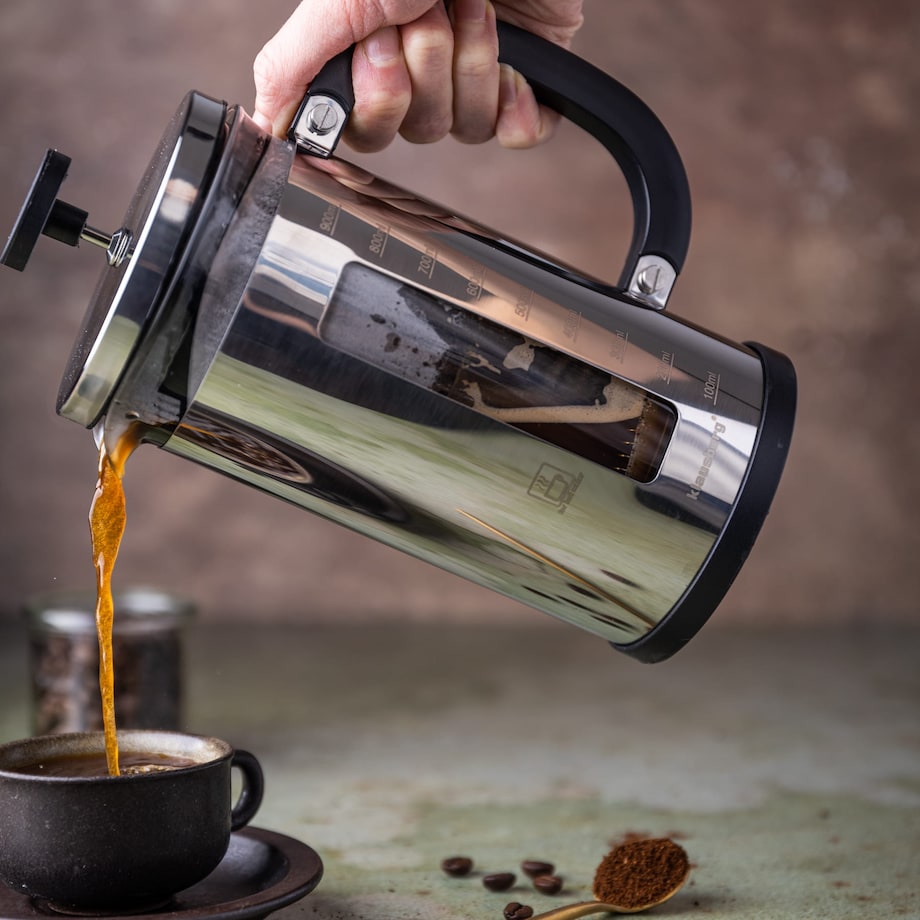Zaparzacz do kawy i herbaty 1.0L French Press srebrny KLAUSBERG