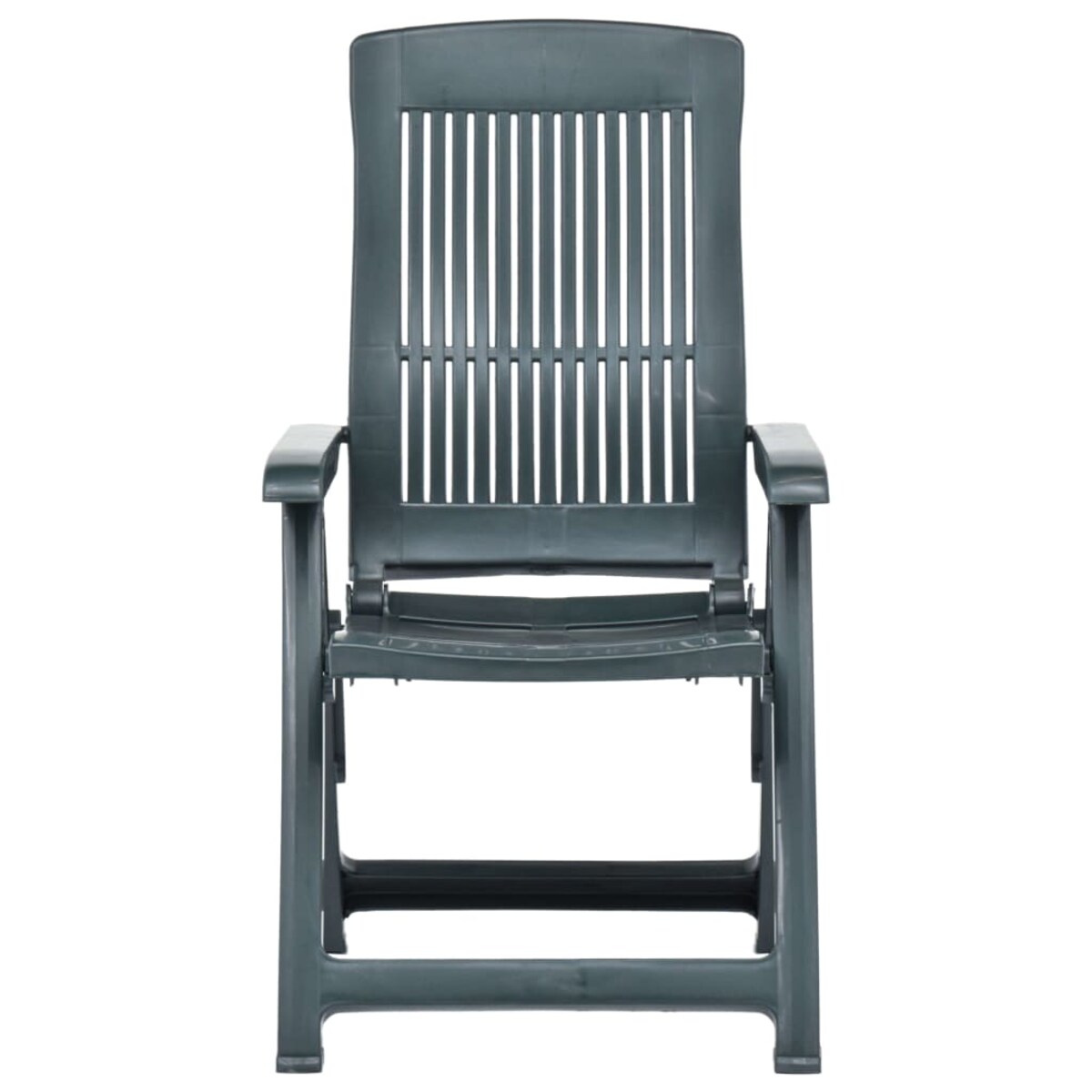 vidaXL Rozkładane krzesła do ogrodu, 2 szt., plastikowe, zielone