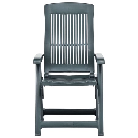 vidaXL Rozkładane krzesła do ogrodu, 2 szt., plastikowe, zielone