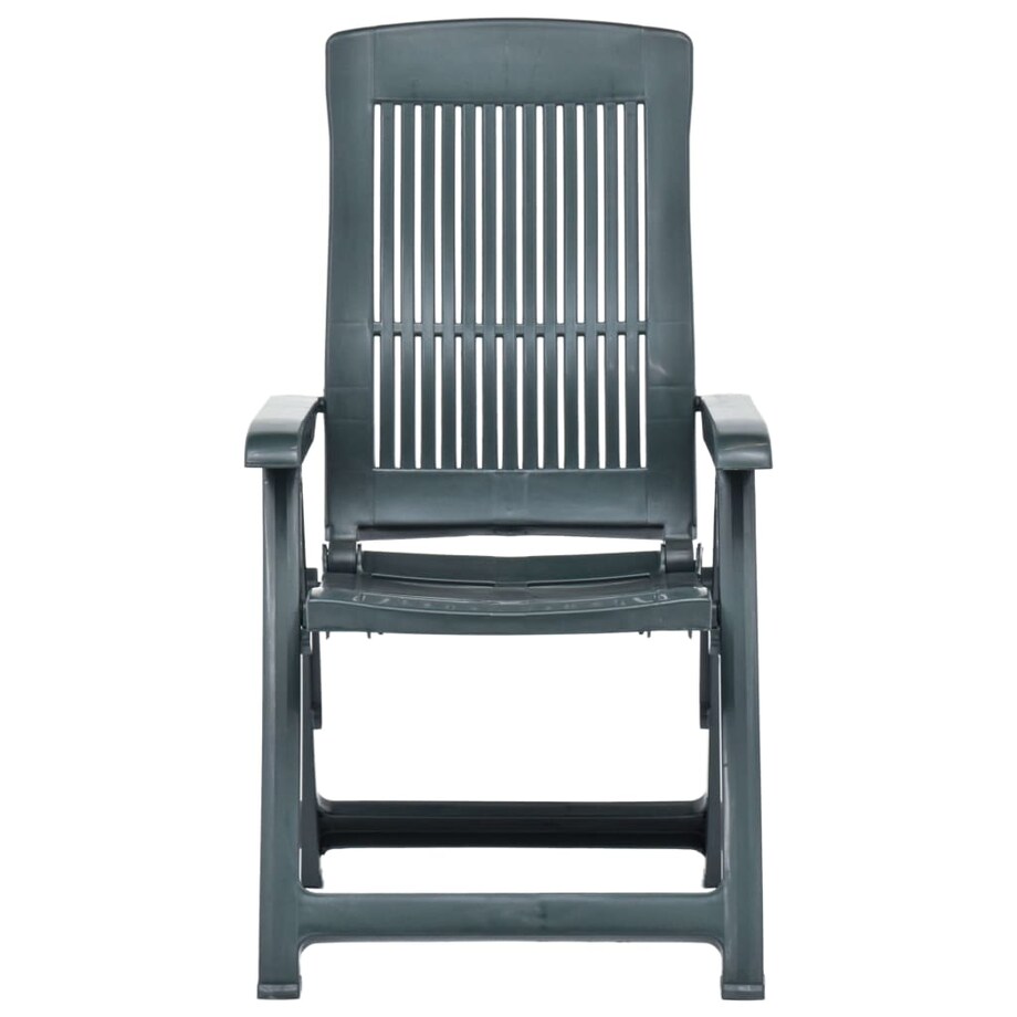 vidaXL Rozkładane krzesła do ogrodu, 2 szt., plastikowe, zielone