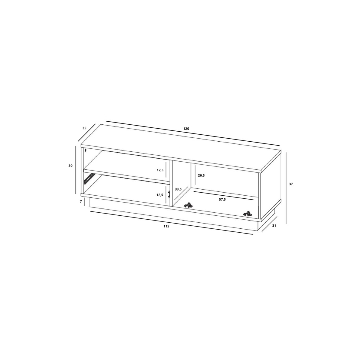Szafka RTV Komoda Loft Kaszmir Mat stojąca / wisząca szuflada 120 cm